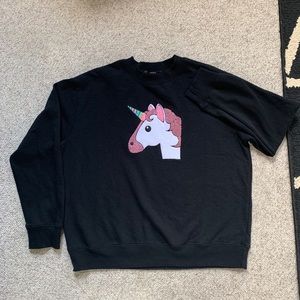 Unicorn emoji crew neck sweatshirt